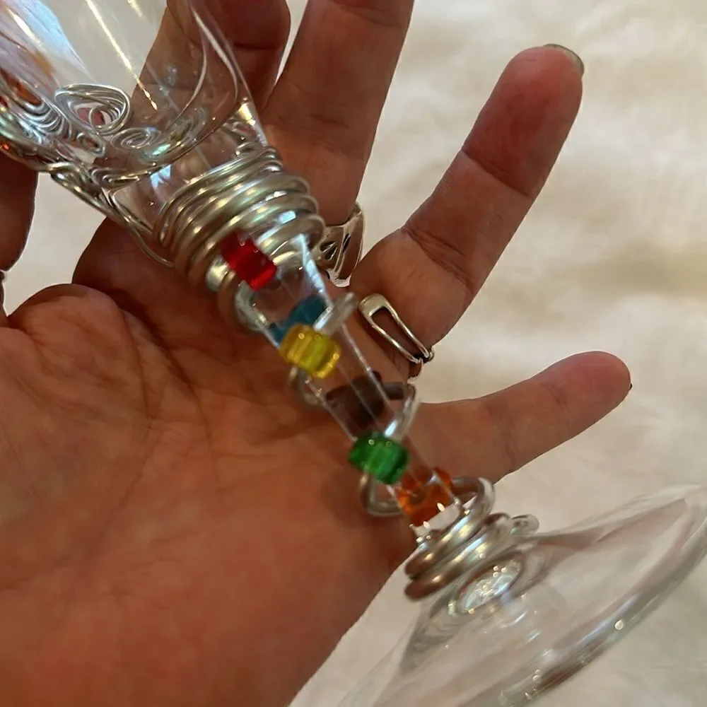 Wine Beverage Goblet Hand Crafted Silver Wire Wrapped Jewels Artisan